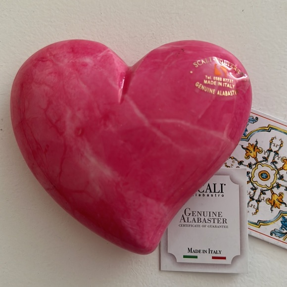 Pink Heart Alabaster Made in Italy NWT - Picture 2 of 4